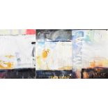 DAVID KERESZTENY-LEWIS (born 1965); a triptych, mixed media on Fabriano paper, 'New York', an