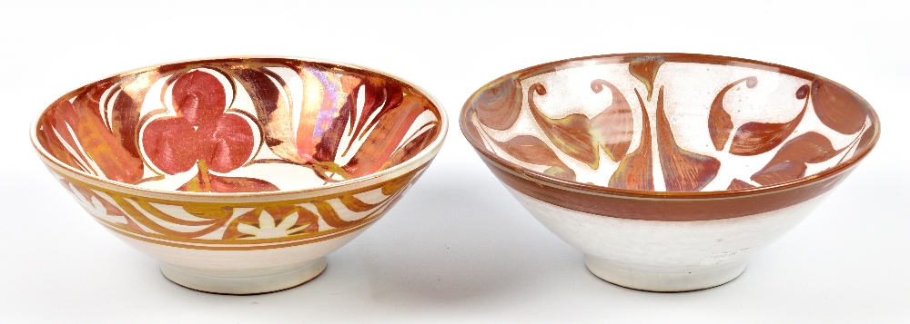 ALAN CAIGER-SMITH (born 1930) for Aldermaston Pottery; a tin glazed earthenware bowl, painted ACS