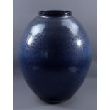 ALBERT MONTSERRAT (born 1980); a large porcelain vessel covered in metallic blue oil spot glaze,