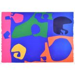 AFTER PATRICK HERON; a coloured print of an abstract study, unsigned, 18 x 25cm, framed and