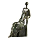 RUTH BLOCH (Israeli born 1951); a large bronze study of a seated female, signed and numbered 13/