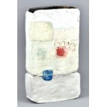 CRAIG UNDERHILL (born 1968); 'Landscape with Red and Blue', a rectangular earthenware vessel of