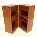 RENO WAHL IVERSEN FOR DYRLUND; a teak metamorphic captain’s bar with two cupboards enclosing