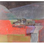 JANET KERR; mixed media 'Sunderland Pasture', signed, titled verso, 40.5 x 43cm, framed and