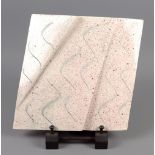 CAROL McNICOLL (born 1943); a stepped rhomboid 'California' earthenware plate covered in speckled