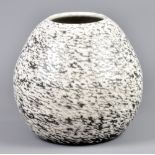 NEILL CURRAN; 'Eye of the Storm', a raku vessel partially covered in white crackle glaze, incised NC