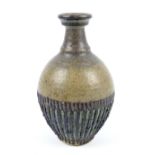RAY MARSHALL (1913-1986); a stoneware bottle with deeply incised decoration, incised signature,