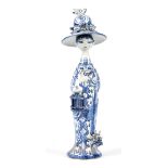 BJORN WIINBLAD (1918-2006); 'Spring', a blue and white tin glazed earthenware figure, painted marks,