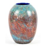 NEILL CURRAN; 'Interstellar', a raku vessel covered in metallic bronze and turquoise glaze,