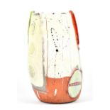 LINDA STYLES (born 1954); an earthenware vase covered in abstract and modernist decoration,