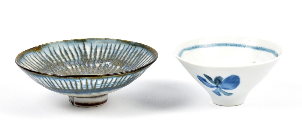 MARIANNE DE TREY (1913-2016); two porcelain bowls with cobalt decoration, impressed dTe marks and