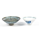 MARIANNE DE TREY (1913-2016); two porcelain bowls with cobalt decoration, impressed dTe marks and