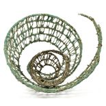 LESLEY RISBY; a spiral sculpture from the 'Fragments' series, stoneware coated wire, diameter