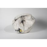 REBECCA APPLEBY (born 1979); ‘Morphology I’, earthenware with L shaped opening covered in white