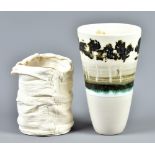 JANET CROSS; a paper clay vessel, height 13cm, and a Jill Ford landscape vessel (2). (D) Provenance: