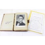 A 1940s/50s autograph book, signatures include Johnny Ray, Dicky Valentine, Max Bygraves etc,