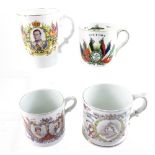 Four commemorative mugs to include the 1914-1919 Victory Tankard for Honour and Liberty,