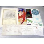 PHOEBE RENNELL (1883-1972); a portfolio containing two large watercolour studies,