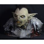 THE LORD OF THE RINGS; two large rubber over foam busts of goblins, the slightly larger approx 50