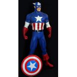 MARVEL; a large Captain America figure with shield, height approx 190cm.