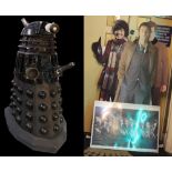 DR WHO; a large remote controlled model Dalek, with motors, charger and instructions but not