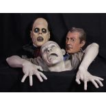 Three busts comprising Lon Chaney as the Phantom of the Opera by Ciné Art, height 38cm, Vincent
