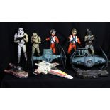 STAR WARS; a group of models and action figures including Vintage Kenner X-Wing with the remainder