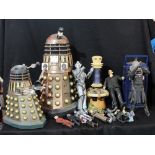 AMENDED - DR WHO; a collection of figures including two Daleks, etc, nineteen items total.