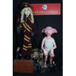 HARRY POTTER; a large foam Dobby the House Elf figure, height including base 80cm, a mannequin