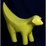 SUPERLAMBANANA; a small sized replica yellow sculpture modelled after the original, 51 x 61cm.