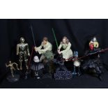 STAR WARS; a group of action figures and models from both trilogies including C-3PO, set of three