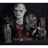 THE LORD OF THE RINGS; a large rubber over foam bust of a goblin, height including base approx 66cm,