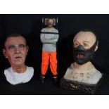 SILENCE OF THE LAMBS; two busts of Hannibal Lecter, the slightly taller height including base