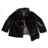 A black mink fur coat.