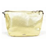 MOSCHINO; a gold leather shoulder bag, 29 x 37cm.