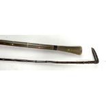 An African sectional horn walking cane with inlaid detail, length 90cm, and a horn swagger stick (