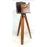 BARNETT & CO OF JOHANNESBURG; a brass bound mahogany cased field camera with manufacturer's plaque