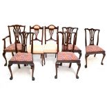 A set of five early 20th century Chippendale style dining chairs (4+1), also two Edwardian bedroom