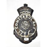 A vintage cast iron Police Constabulary sign, height 37cm.