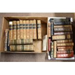 A collection of twenty-nine leather bound books, including Hallam's Works, Cruden's Concordance, etc