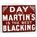 A vintage advertising enamel sign 'Day and Martin's is the Best Blacking', 18.5 x 23cm.