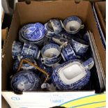 A quantity of Copeland Spode Italian blue and white dinner and tea ware to include plates, cups,