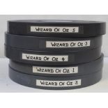 The feature-length 'Wizard of Oz' on 35mm Kodak safety film, presented in five 14.75"/37.