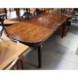 An Edward VII mahogany single-leaf dining table on square tapering legs to spade feet, length 98.