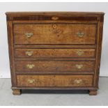 A George III oak secretaire chest of four drawers,