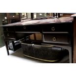 A Stag dressing table with triple mirror, width 152.5cm.