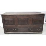 A George II oak mule chest,