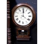A Russells Ltd Liverpool spring driven wall clock in stained mahogany case,