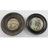 Two F R Pratt ware lids to include the room in which Shakespeare was born,