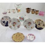 A good collection of hand painted Staffordshire ceramics and various items of lustre ware including